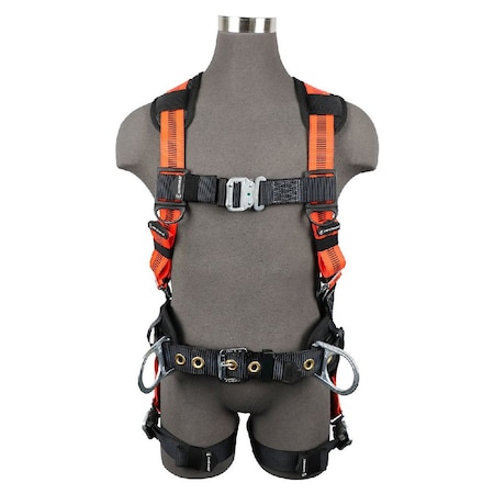 Safewaze V-Line Construction Harness: 3D, QC Chest, QC Legs FS99160-E-QC
